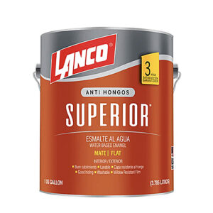 ESMALTE AL AGUA LANCO SUPERIOR MATE BLANCO 1 GALÓN